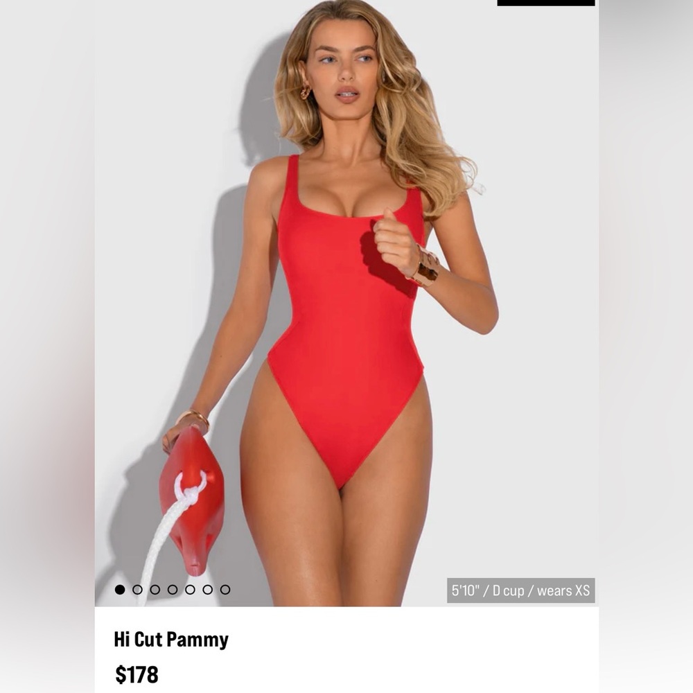 TA3 HI CUT PAMMY M regular/long red swimsuit